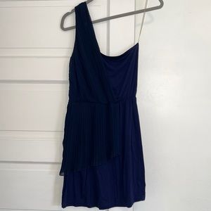 GB dark blue navy one shoulder midi dress
